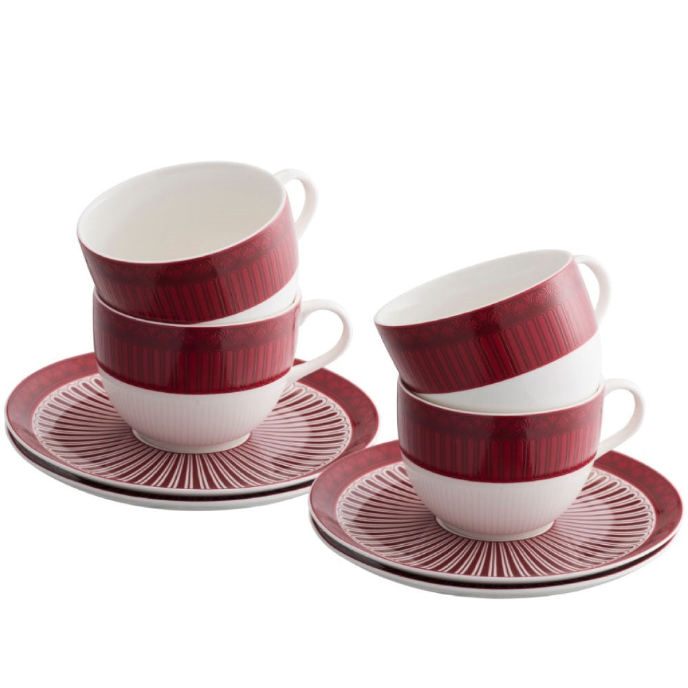 Aynsley Peacock Feather Cappuccino Cup & Saucer