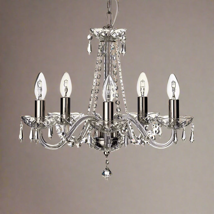 Galway Crystal Cashel 5 Arm Chandelier