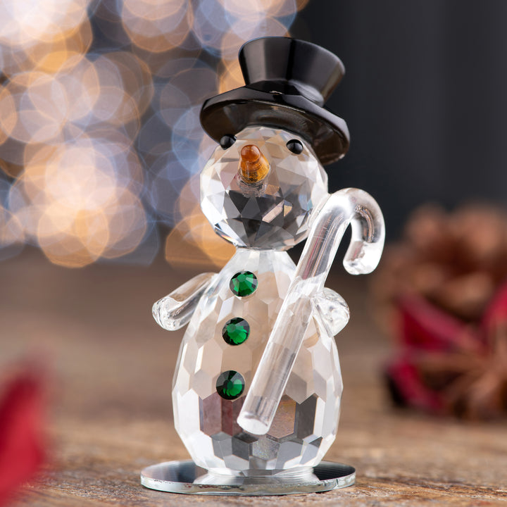 Galway Living Top Hat Snowman Crystal Figurine