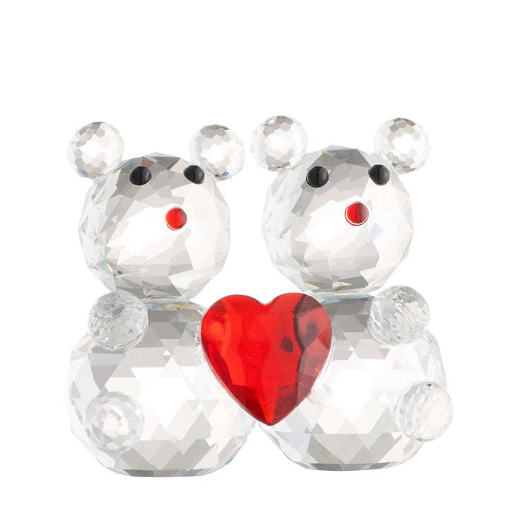 Galway Crystal Love Heart Teddy Bears Figurine