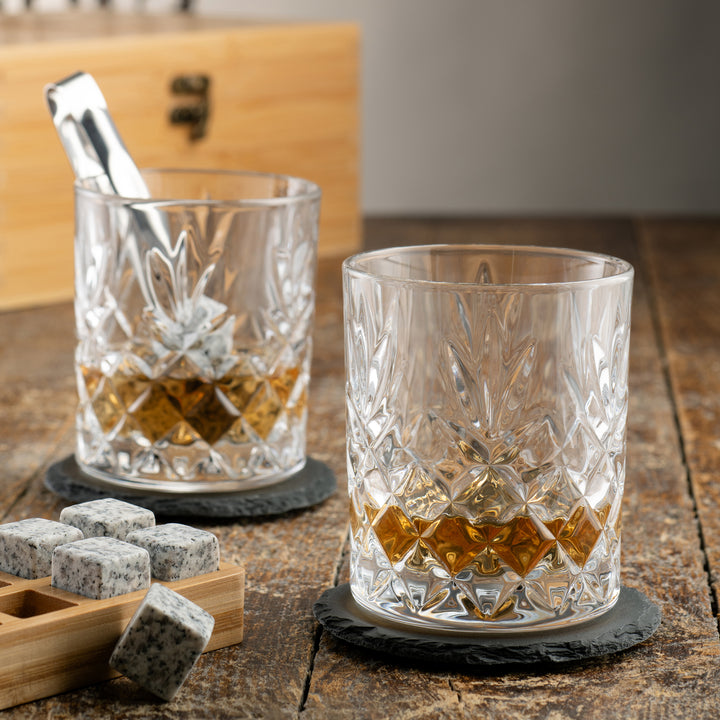 Galway Crystal Renmore Bamboo Whiskey Set