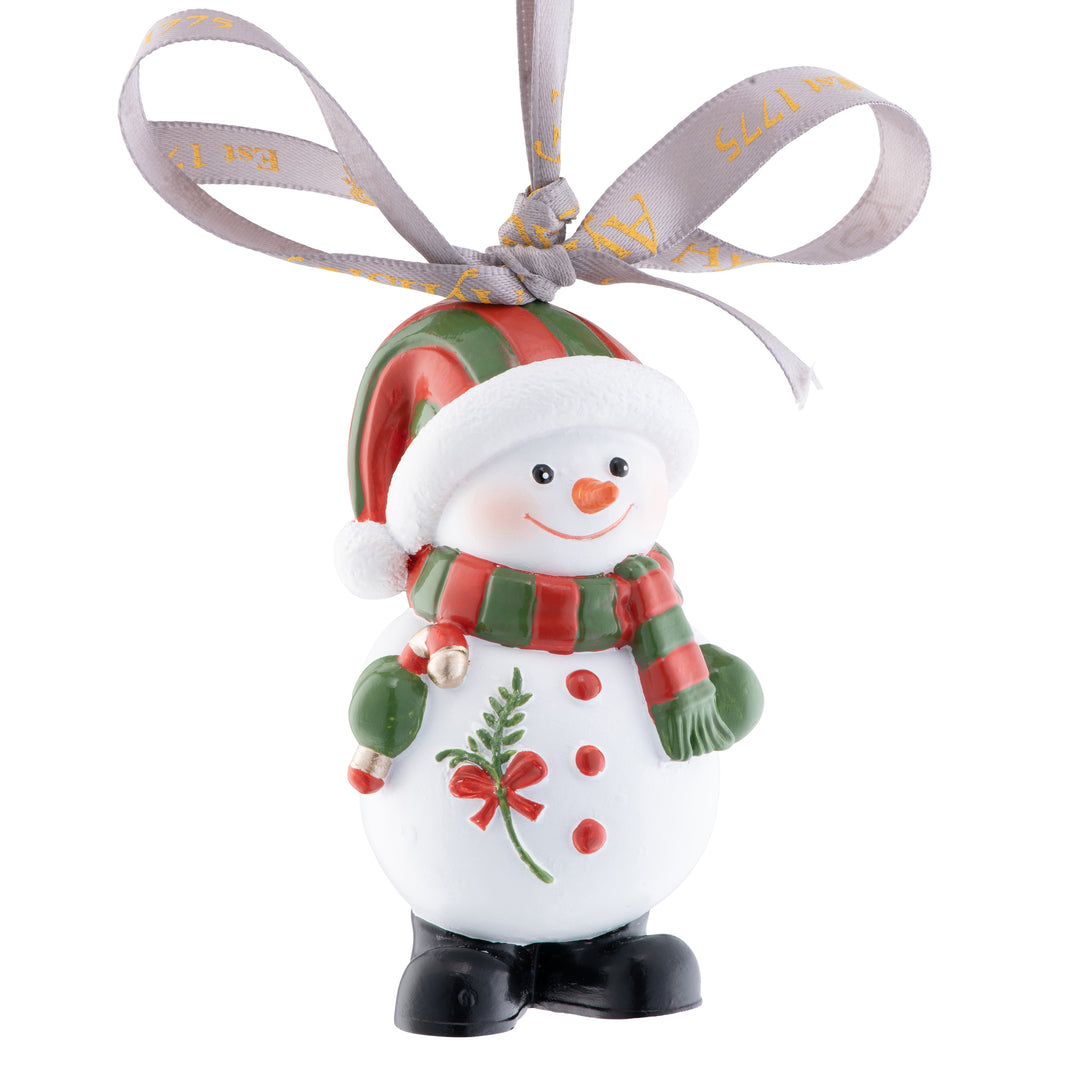 Aynsley Snowman Candy Cane Hanging Ornament