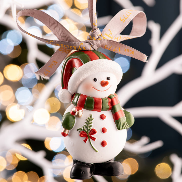 Aynsley Snowman Candy Cane Hanging Ornament